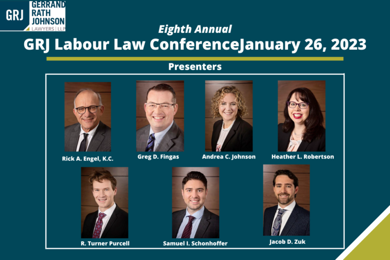 Eighth Annual GRJ Labour Law Conference on January 26th, 2023